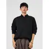 Sudadera Henley de Peso Pesado con Cuello Alto de 270g para Hombre, Mezcla de Algodón, Media Cremallera, Manga Larga, Capa Base Lesxiangshui Ropa para Hombre al por Mayor