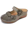 Sandalias de Playa con Suela Gruesa, Estilo Retro del Sudeste Asiático, de Verano, para Mujer, Talla Grande, con Aberturas y Punta Abierta, Sitio Independiente