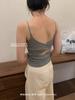 Hermoso Sujetador de Espalda Camisola con Almohadilla para el Pecho de una Pieza Chaleco para Mujer Tirante Fino Base Interna Fina Chaleco para Mujer Copa Fija