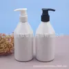 Botella blanca con bomba de 300 ml y hombro inclinado para gel de ducha, Botella con dispensador de 300 ml para desinfectante de manos, Botella de PET para limpiador facial