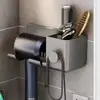 Suporte para Secador de Cabelo Banheiro Suporte Multifuncional Suporte para Posicionamento de Secador de Cabelo Suporte de Armazenamento para Secador de Cabelo Banheiro Sem Furos