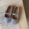 Sapatos infantis de lantejoulas estilo francês, modelos de primavera e outono, sapatos Mary Jane para meninas, sapatos baixos de princesa para bebês
