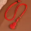 Pendente de Cabacinha Plana de Cinábrio Mineral Cru Colar de Areia Vermelha Imperial de Alto Teor para Homens e Mulheres, Adequado para o Ano de Nascimento, Joias para Presente Atacado