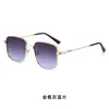 Gafas de sol de alta gama con montura de metal y lentes degradadas, estilo moderno de influencer, efecto adelgazante, adecuadas para ir al trabajo y viajar, gafas de protección solar