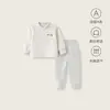 Conjunto de Roupas de Outono para Bebês para Homens e Mulheres, Roupa Íntima Térmica, Algodão Veludado Macio, Roupa de Casa de Cintura Alta para Recém-Nascidos, Pijama, Conjunto de Duas Peças