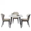 Restaurante de luxo leve, mesa de jantar quadrada, mesa de reunião, mesa de jantar em pedra sinterizada, estilo moderno e minimalista, adequada para apartamentos pequenos, conjunto de mesa e cadeiras de jantar