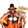 Cartel de Madera Creativo de Pavo y Calabaza de Acción de Gracias, Cartel Decorativo Colgante Creativo, Decoración para Puerta Principal de Casa Nueva