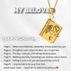 Collar de Acero de Titanio, Popular en Europa y América, Collar con Forma de Libro de Carta de Amor Grabada, Collar con Forma de Sobre de Carta de Amor Abrible, Cadena para Clavícula