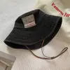 Sombrero de pescador de mezclilla patchwork estilo japonés para mujer, lavado vintage y desgastado, sombrero tipo cubeta de ala ancha que hace que la cara se vea más pequeña, sombrero para protección solar