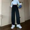 Pantalones Deportivos de Pierna Cruzada Transfronterizos para Mujer, Sueltos, Primavera y Verano, Rectos, Ins, Pantalones de Moda, Adelgazantes, Casuales, Pantalones de Chándal Grises, Pantalones Harlan