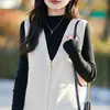 Chaleco Cardigan de Punto con Cremallera y Cuello en V de Lana Pura para Mujer, Nuevo Chaleco Versátil para Capas Otoño/Invierno 2026