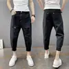 Nuevos Jeans Ajustados Rasgados Grandes para Hombre 2023 Pantalones Capri Coreanos de Moda Ajustados Pantalones Harem para Piernas de Pareja