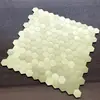 Pegatina de Pared Mosaico Hexagonal Hexagonal Blanco Oro Plata Negro Metal Cepillado Aluminio Panel de Plástico Autoadhesivo Decoración para Renovación de Paredes
