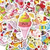 Estilo Novo Transfronteiriço 50 Adesivos Coloridos de Casquinha Verão Casquinha Sorvete de Chocolate Adesivos Fofos de Grafite