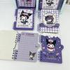 77904 Página para colorear de Kuromi Libro de espiral Morado Página para colorear de Loromi Libro de espiral abatible con forma especial Rayas horizontales Papelería