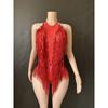 Baile Europeo y Americano Sexy Brillante Pedrería Elástico Lentejuelas Borla Mono Ropa de Performance de Escenario Performance Comercial Regalo Transfronterizo