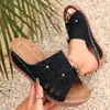 Sandalias slip-on de suela gruesa con diseño floral hueco de comercio exterior europeo y americano para mujer, talla grande, punta abierta, sandalias de playa ligeras para eBay