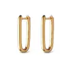 Pendientes minimalistas clásicos de moda con forma de U para mujer, de alta gama, de plata de ley 925, combinables con todo, europeos y americanos.
