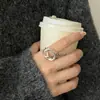 Anillo Nudo Minimalista de Plata de Ley S925 para Mujer, Diseño Abierto Ajustable, Joyería Nueva Versátil de Lujo de Gama Alta de Nicho