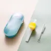 Ferramenta para Beber Sopa de Bebê, Ferramenta para Beber Mingau com Acessórios de Canudo com Fivela, Tigela de Silicone com Canudo para Suplemento Alimentar Infantil, Não Descartável