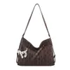 Mochila tote de lunares nueva y de gran capacidad, estilo preppy, bolso de hombro de moda otoñal para mujer, casual