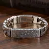 Pulsera de Cola de Caballo Mantra de Seis Sílabas Xiangxu Sánscrito Chapada en Plata Pulsera Vintage de Murciélago para Hombre y Mujer Explosiones de Amazon