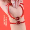 Pulsera Año Nuevo del Caballo Cuerda Tejida Estilo Natural Arena Púrpura Dorada Hebilla de Paz Pulsera Regalo Pulsera Tejida que no se decolora