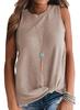 2020 Amazon Ebay Europa y Estados Unidos transfronterizo caliente dobladillo kink moda casual cuello redondo chaleco camiseta ropa de mujer