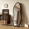 Espejo de Cuerpo Entero Antiguo Medio Espejo de Piso para el Hogar Espejo para Vestirse Colgante de Pared Espejo con Forma Especial Dormitorio de Niña Espejo de Prueba de Alta Gama