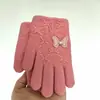 Luvas de Tricô Infantis de Inverno à Prova de Vento e Quentes Estilo Fofo para Estudantes Luvas de Cinco Dedos Fabricante de Fornecimento Transfronteiriço Venda por Atacado