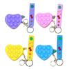 Porta-Moedas de Silicone em Formato de Coração com Chaveiro Transfronteiriço Popular Bolsa de Armazenamento Multifuncional Bolsa para Fones de Ouvido Pingente de Chaveiro Venda por Atacado