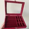 Caja de Almacenamiento de Joyería de Terciopelo Pequeña Multifuncional Bandeja de Almacenamiento para Collares Anillos Exhibidor de Joyas para Pendientes Caja de Joyería a Prueba de Polvo