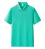Camisas Polo de Tamanho Grande com Impressão de Logo Personalizado, Roupa de Trabalho de Seda de Gelo e Algodão de Verão Transfronteiriça, Roupa de Trabalho para Equipe, Camisetas de Manga Curta Feitas Sob Medida