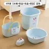 Kit de Higiene Pessoal para Dormitório Estudantil Bacia de Lavar Cesta de Banho Balde Plástico Conjunto de Três Peças Balde de Banho para Dormitório Estudantil Grande Capacidade