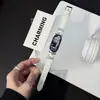 Adequado para Pulseira de Relógio Xiaomi Mi Band 11 Cravejada com Diamantes, Moda Outono e Inverno Novo Estilo 8ª Geração Pulseira de Couro com NFC para Meninas