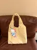 Bolso de Lona Negro con Lunares Estilo Coreano para Mujer 2025 Nuevo Bolso Tote de Hombro de Gran Capacidad Bolso de Mano de Nicho para Viajes y Compras