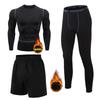 Traje de Fitness Térmico de Alta Elasticidad de Secado Rápido para Hombre con Forro de Polar, Adecuado para Deportes y Ejercicios en el Gimnasio