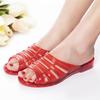 Chinelo Antiderrapante Cristal Princesa Transparente de Salto Médio para Banheiro Feminino, Banho, Uso Doméstico, Sandálias Antiderrapantes de Sola Grossa para Adultos
