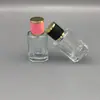 Botella de Perfume Premium de Vidrio de 40 ml con Tapa de Cuero en Forma de Prisma Octagonal Botella de Vidrio Portátil para Subempaque de Perfume Botella con Atomizador Exquisita para Cosméticos