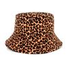 Otoño e invierno nuevo sombrero de cuenca moda sombrero para el sol sombrero de pescador de leopardo de doble cara sombrero casual para el sol bolso de combinación de moda para mujer