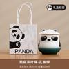 Bule Panda Cerâmica Doméstico tamanho pequeno Pote Armazenamento Chá Chá Preto à Prova de Umidade Selado Pote Presente Mão Comemorativo Personalização