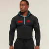 Camiseta con Capucha para Hombre de Fitness de Co-Marca UFC, Alta Elasticidad, Secado Rápido, Adelgazante, para Gimnasio, Entrenamiento de Levantamiento de Pesas y Carrera, Manga Larga