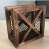Estante de almacenamiento de mesa carbonizado de pino nuevo transfronterizo, Estante de almacenamiento de pañuelos para Hotel restaurante Hogar Malla de hierro retro