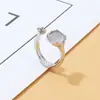 Anillo Abierto Moonlight Set de 2 Piezas Diseño Creativo Ajustable Dedo Índice Piedra Anillo Retro Anillo de Nicho