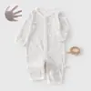 Mameluco de Manga Larga para Bebé, Ropa de Verano Delgada con Aire Acondicionado, Pijama de Verano Transpirable de Algodón Puro para Niños y Niñas, Pelele y Traje para Gatear