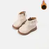 Botas Martin para Meninas Outono e Inverno 2025 Botas Infantis Forradas com Lã Botas de Couro com Pérolas Fashion Botas Individuais Estilo Princesa Britânica para Meninas Pequenas