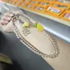 Cadena de Teléfono Colgante de Caqui de Nuevo Estilo para la Buena Suerte, Amuleto de Buena Suerte, Llavero de Pulsera con Cuentas de Cristal Fresco de Verano