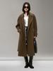 [Shengdu] Invierno Nuevo Estilo Japonés Estilo Casual Lana Pesada Patrón Espiga Maillard Solapa Grande Abrigo para Mujer