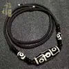 Collar de cuentas dzi de ágata de nueve ojos estilo étnico con diseño único, mismo estilo que se ve en Xiaohongshu, colgante de collar para pareja estilo Tíbet