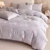 Juego de ropa de cama de cuatro piezas jacquard de algodón puro Clase A sábana 100% algodón puro funda de edredón juego de tres piezas ropa de cama ropa de cama estilo falda de cama